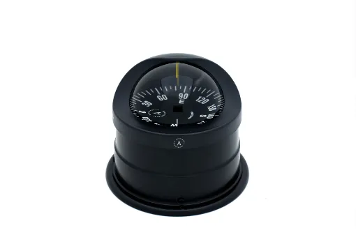 Picture of Deck mount compass - 100mm - Flat dial - Black - Autonautic Instrumental