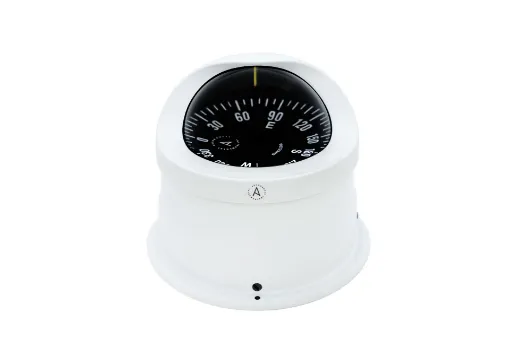 Picture of Deck mount compass - 100mm - Flat dial - White - Autonautic Instrumental