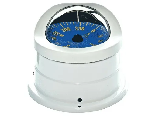 Picture of Deck mount compass - 100mm - Flat & blue dial - White - Autonautic Instrumental