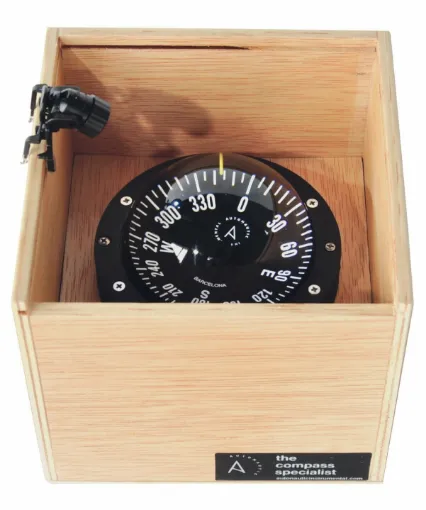 Picture of Wooden box compass - 85mm - LED auxiliar light - Autonautic Instrumental