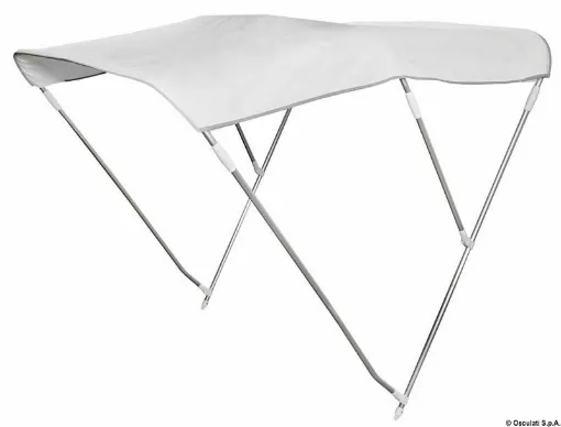 Picture of Anodized aluminum structure, Ã˜ 22 mm tube. Waterproof and UV-resistant polyester/polyurethane 600D fabric. Complete with a zippered case to preserve the fabric with the closed canopy. - 3-arch awning high - mm 22 cm 150/160 white - 46.909.40 - Oem