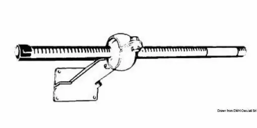 Picture of With a painted iron plate and stainless steel AISI 304 bolts and pin. For the single cable steering control support.