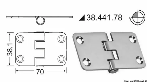 Picture of In stainless steel, mirror polished, with vibration damping through a braked central axle.