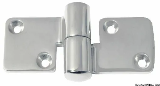 Picture of Stainless steel AISI 316 mirror polished and cast hinge for removable doors and hoods, with careful finishing.