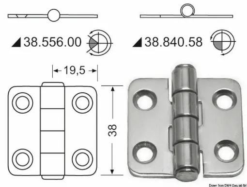 Picture of In stainless steel, mirror polished, with vibration damping through braked central axis.