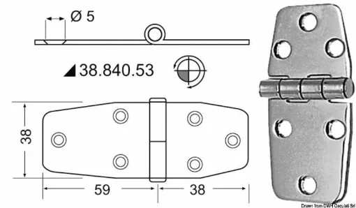 Picture of Stainless steel hinges 97x38 mm - 38.840.53