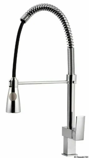 Picture of Square series tap, ceramic mixer. Made of chrome-plated brass with ceramic cartridge.