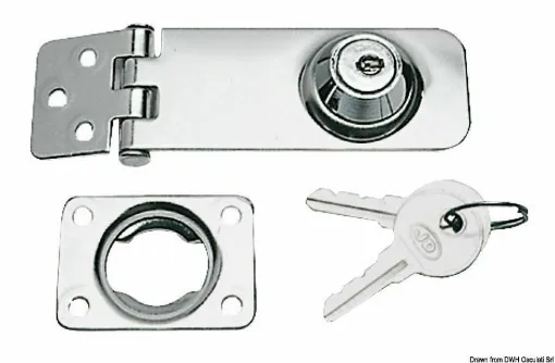 Picture of Made of polished stainless steel, complete with a key lock.