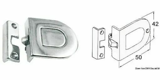 Picture of Snap hook in chrome-plated brass with snap closure. It is very elegant and practical.