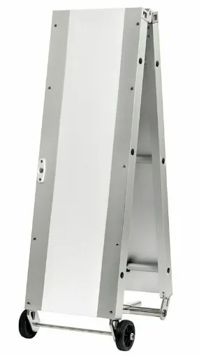 Picture of In anodized aluminum, with a folding white non-slip coated shelf. Folding version, the two parts can in fact be separated through two stainless steel snap pins.