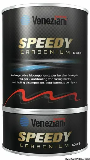 Picture of For maximum performance. Special for competition hulls, both motor and sail, where a smooth hull is essential. Two-component. - Light gray carbon antifouling 2.5 l - 65.000.10 - Veneziani