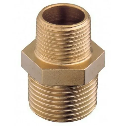 Picture of Niples Double Red. Thread Brass 1" X 1-2