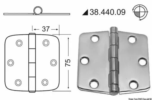 Picture of In stainless steel, mirror polished, with vibration damping through a braked central axle.