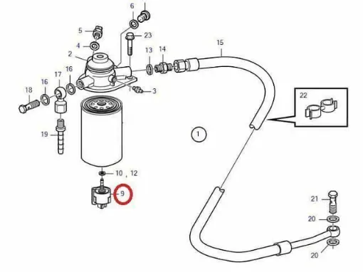 Picture of Fuel Filter Sensor D6 Volvo Penta 23697614