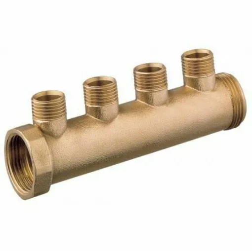 Picture of Brass Male Passing Manifold Collector 3/4 X 1/2 4 Way