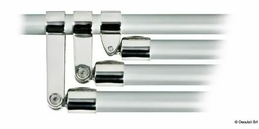 Picture of In mirror polished AISI 316 stainless steel. These joints are designed for large hoods, which require a 3-arch frame.