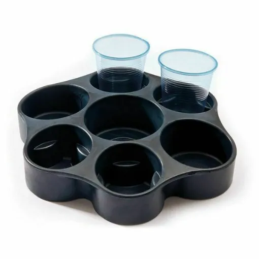 Picture of Tray 4 Cup Holders + 3 Blue Bottle Holders.