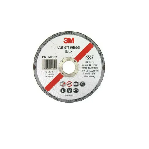 Picture of 3M Stainless steel cutting disc diameter 125 x 1.6 mm thickness x 5