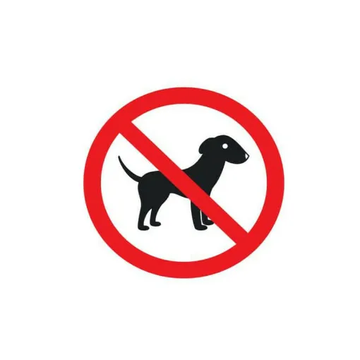 Picture of UV dog plasticized polymer adhesive prohibited