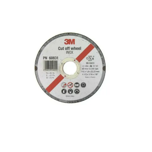 Picture of 3M Stainless steel cutting disc diameter 115 x 1.6 mm thickness x 5