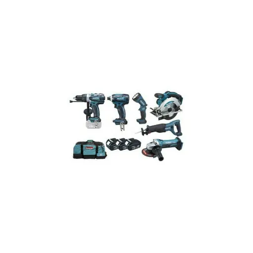 Picture of Set of 6 machines Makita DLX6003M - Drill impact driver - Circular saw - Impact Driver - Meuleus