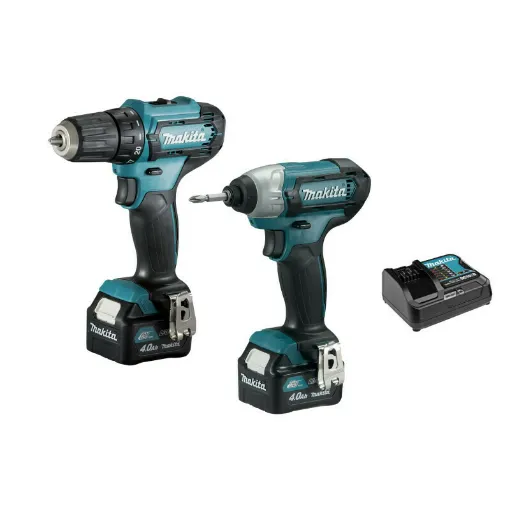 Picture of Set of 2 Makita CLX224SMJ machines - Drill and Screwdriver - Impact Driver - 2 batteries 4,0Ah - 1 charger