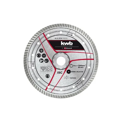 Picture of EINHELL Turbo diamond cutting disc for tile cutting - 200 x 25.4mm