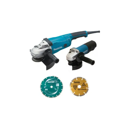 Picture of Set of 2 machines MAKITA DK0053GX2-P Accessories kit - Grinder GA9020 - Grinder 9558HNRG