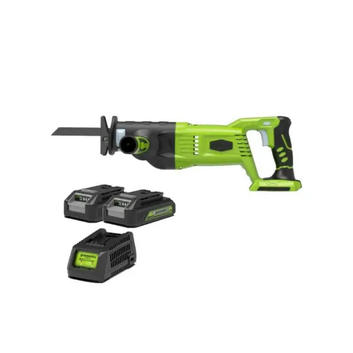 Picture of Sabre saw GREENWORKS 24V Brushless - 2 batteries 2.0 Ah - 1 charger - GD24RS