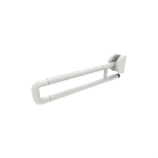 Picture of Stainless steel hinged grab bar - exterior white antibacterial polyamide