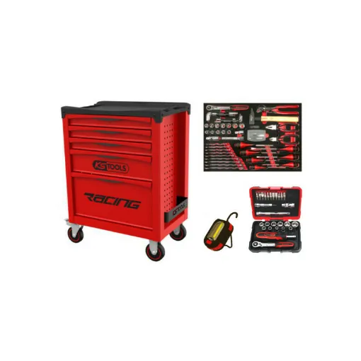 Picture of KS TOOLS Pack - 5 Drawer Workbench - 84 pcs - Socket and Accessory Box - 27 pcs - LED POWER Lamp