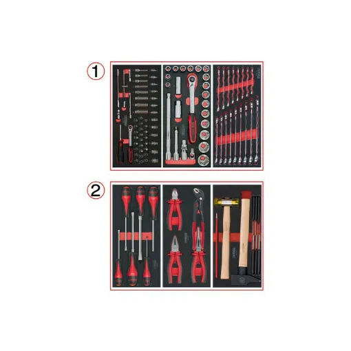 Picture of Tool composition KS TOOLS - For trolley - 2 drawers - 114 pcs - 714.0114