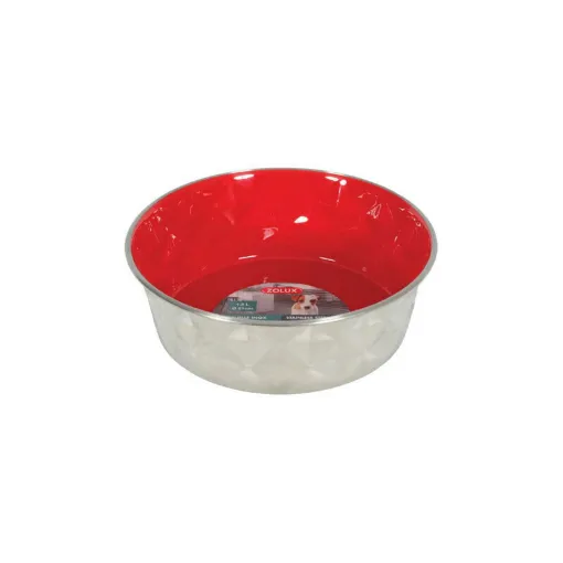 Picture of ZOLUX Stainless Steel Bowl - Diamond - 1.8L - Red - 475536RGE