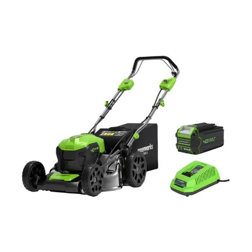 Picture of Towed lawnmower GREENWORKS 40V - 46cm cut - 1 battery 4,0Ah - 1 charger - GD40LM46SPK4x