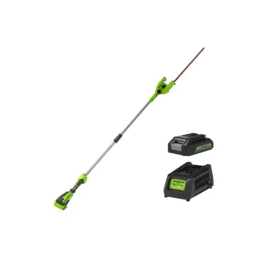 Picture of Hedge trimmer 51 cm GREENWORKS 40V - On pole - 1 battery 2.0 Ah - 1 charger - G40PHAK2