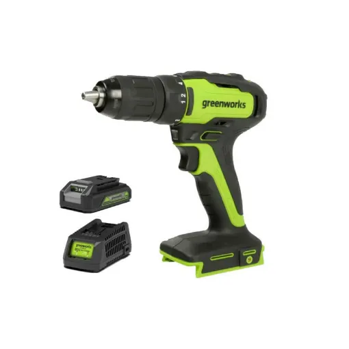 Picture of GREENWORKS 24V Brushless drill - 1 battery 2.0 Ah - 1 charger - GD24DD35