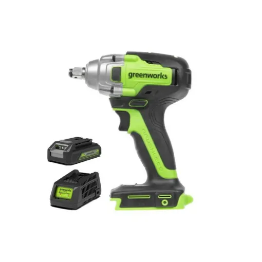 Picture of GREENWORKS 24V Brushless Impact Driver - 1 battery 2.0 Ah - 1 charger - GD24IW400