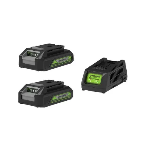 Picture of Pack GREENWORKS 24V - 2 batteries 2,0Ah Lithium-ion - 1 Charger