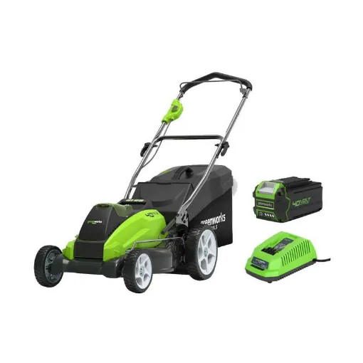 Picture of Mower GREENWORKS 40V - Cut of 45cm - 1 battery 4.0 Ah - 1 charger - G40LM45K4