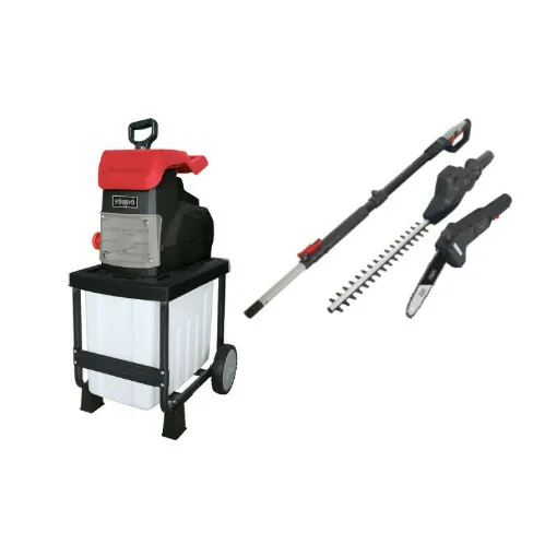 Picture of Pack SCHEPPACH Silent electric shredder - 2800 W - GS50 - Hedge trimmer 2 in 1 - 41 cm - 710 W - TPX710