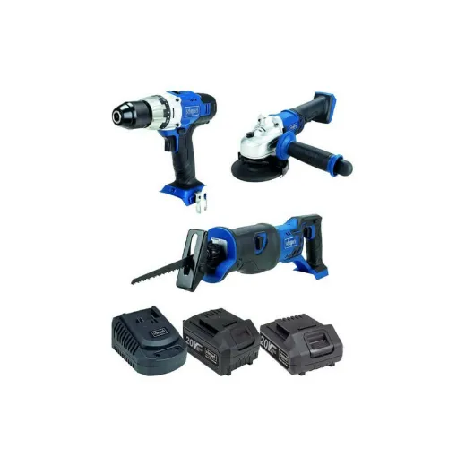 Picture of Pack SCHEPPACH 20V Cordless Sabre Saw CRS450-20ProS - 20V Cordless Drill & Screwdriver - CDD45-20ProS - 20V Cordless Ang