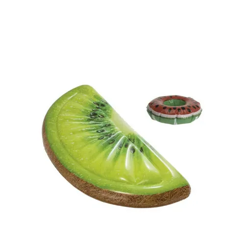 Picture of Pack Inflatable beach mattress kiwi slice 178x85 cm - Floating glass holder watermelon model