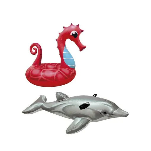 Picture of Pack Inflatable Seahorse Inflatable Buoy 91 cm - Inflatable Dolphin Beach Mattress 175 cm