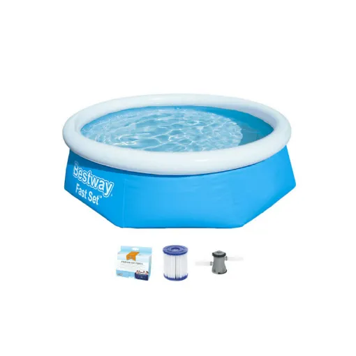 Picture of Pack BESTWAY Self-supporting round pool - Fast Set - 244 x 66 cm - Filtration pump - Cartridge - Maintenance kit