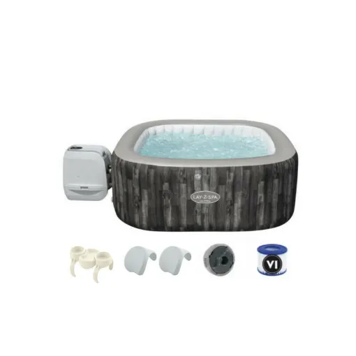 Picture of Pack BESTWAY Square Inflatable Spa - 6 places - 180 x 180 x 71 cm - Lay-Z-Spa Majorca Hydrojet Pro - Cup holders - 2 Hea