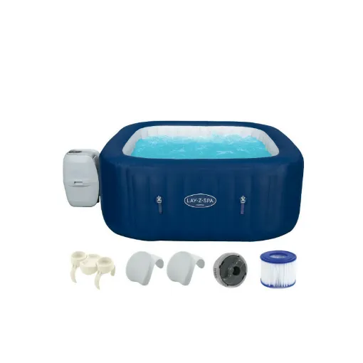 Picture of Pack BESTWAY Square Inflatable Spa - 6 seats - 180 x 71 cm - Lay-Z-Spa Hawaii Airjet - Cup holders - 2 Headrests