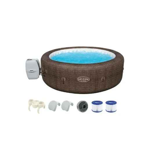 Picture of Pack BESTWAY Round Inflatable Spa - 7 places - 216 x 71 cm - Lay-Z-Spa St Moritz Airjet - Cup holders - 2 Headrests