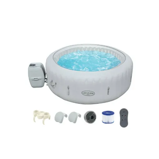 Picture of Pack BESTWAY Round Inflatable Spa - 6 seats - 196 x 66 cm - Lay-Z-Spa Paris Airjet - Cup holders - 2 Headrests