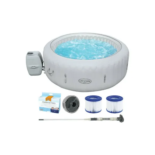 Picture of Pack BESTWAY Inflatable Spa round - 6 places - 196 x 66 cm - Lay-Z-Spa Paris Airjet - Vacuum cleaner - Aquascan - Water