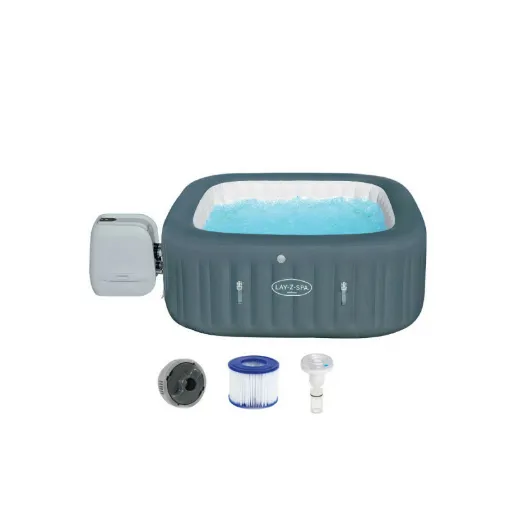 Picture of Pack BESTWAY Square Inflatable Spa - 6 places - 180 x 180 x 71 cm - Lay-Z-Spa Hawaii Hydrojet Pro - LED Light - 7 colors